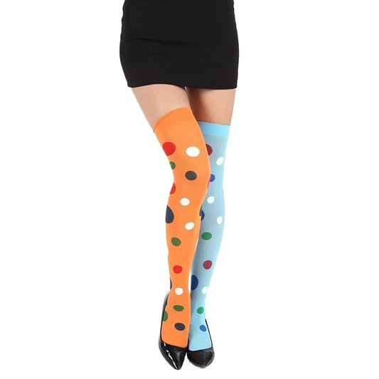 Halloween Party Stockings Clown Dotted Knee High Socks Holiday DIY Decorations