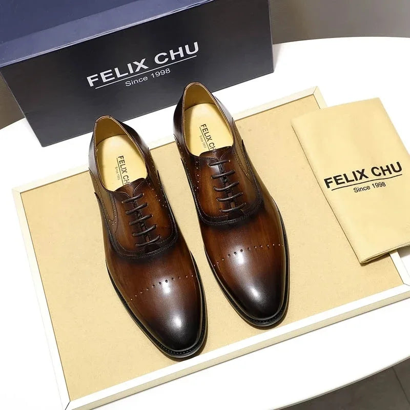 Genuine Leather Mens Dress Shoes Black Formal Social Shoe Male Business Wedding Derby for Man Luxury Italian Oxford Loafers 2025
