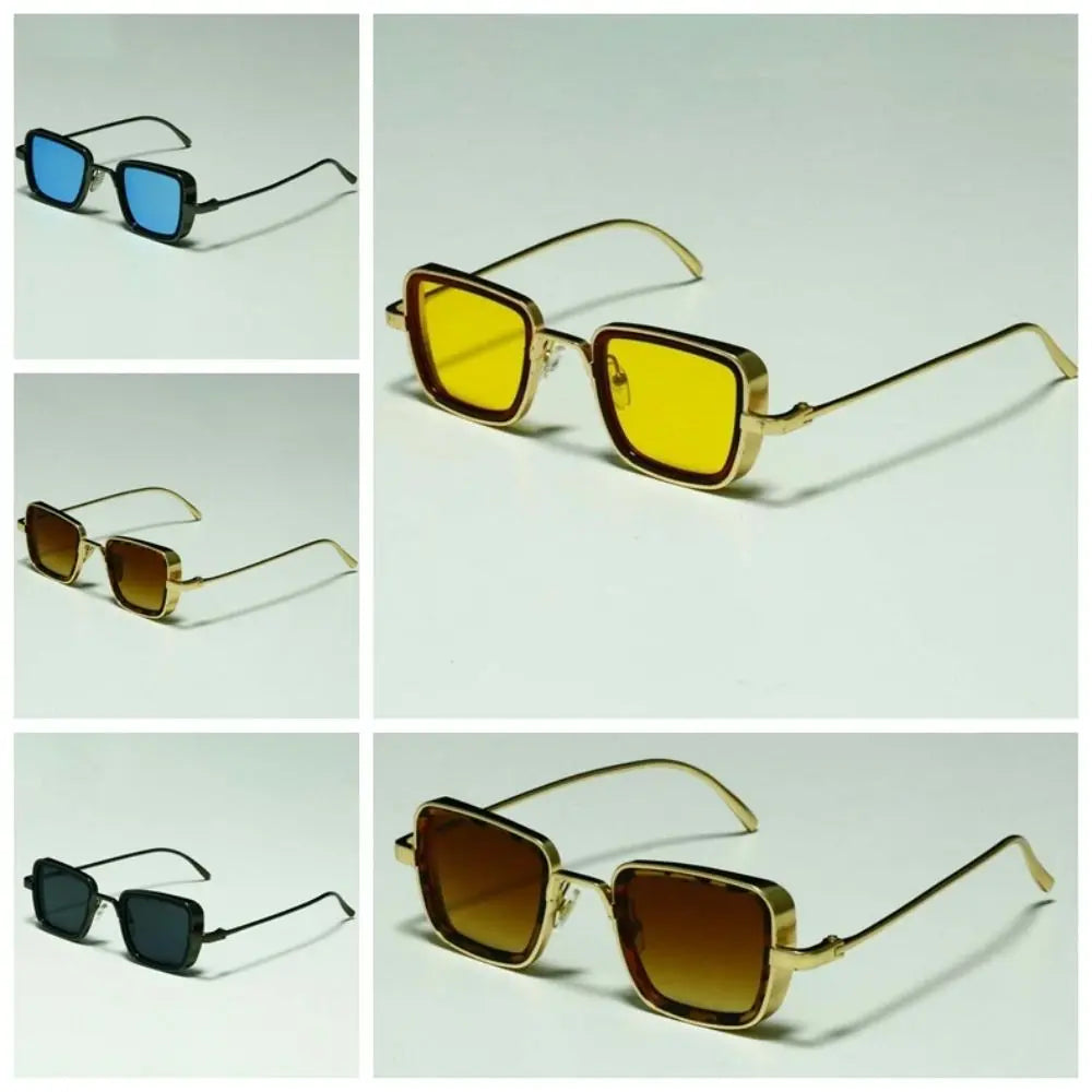 Lightweight Retro Square Sunnies Gradient Sunshade Eyewear Unisex Polarizing Lens Sunglasses Alloy Indian Style Anti-UV Glasses