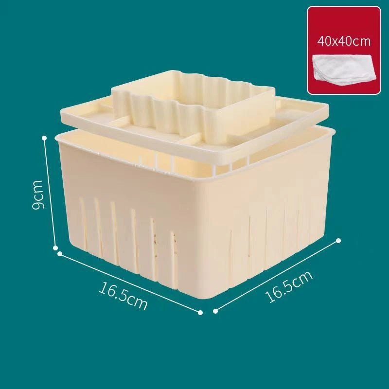 DIY Plastic Tofu Press Mould Homemade Tofu Mold Soybean Curd Tofu Making Mold With Cheese Cloth Kitchen Cooking