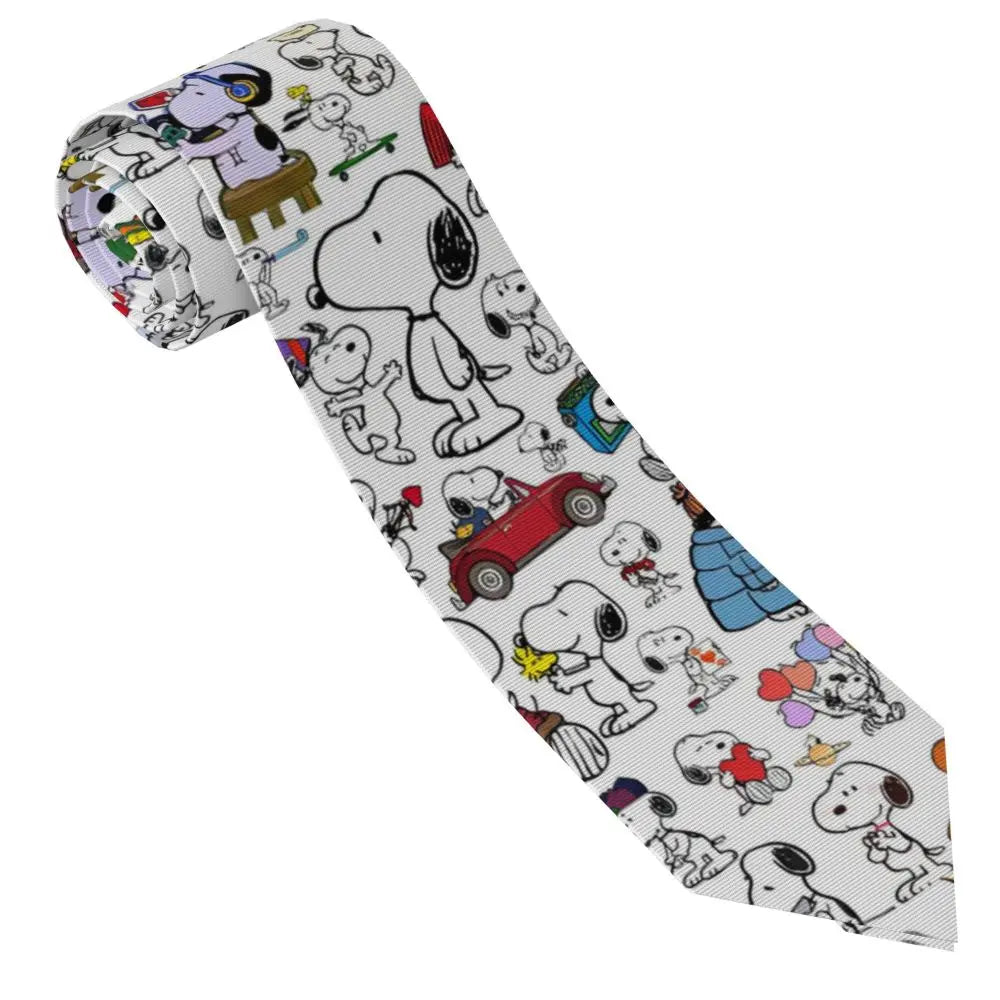 Personalized Fashion S-Snoopys Neckties Men Silk Cartoon Office Neck Tie