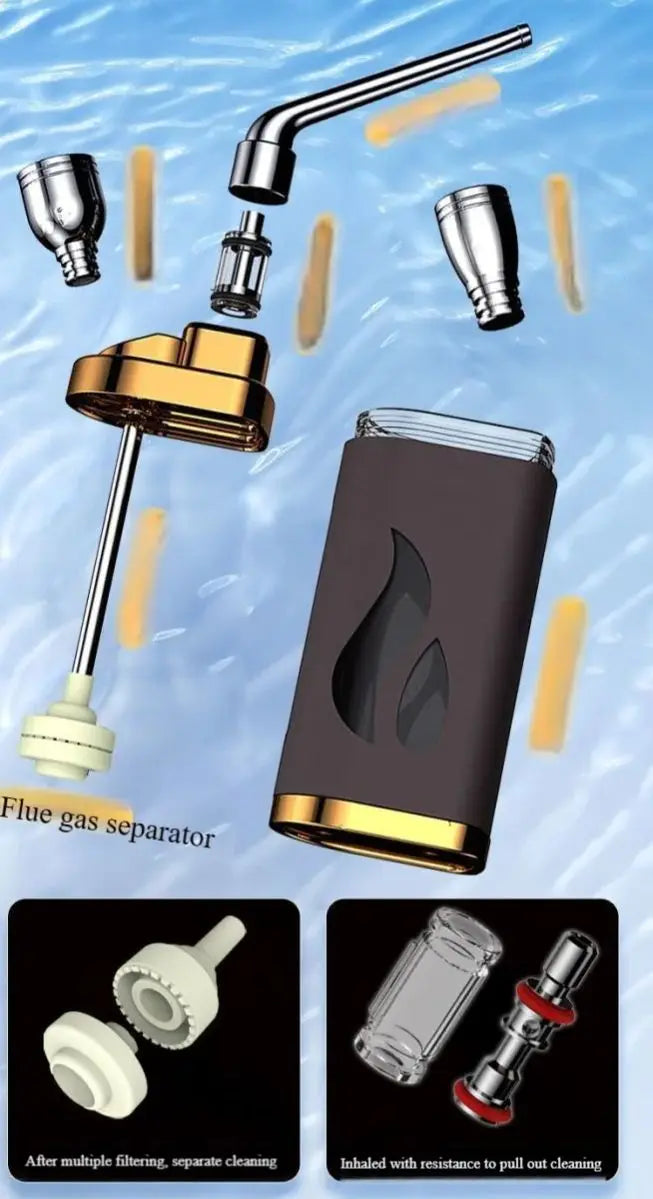 Premium Hookah Pipe Dual Filter Water Recirculating Shisha Cigarette Holder Aluminum/Plastic Water Pipe Multi-Function Smoking