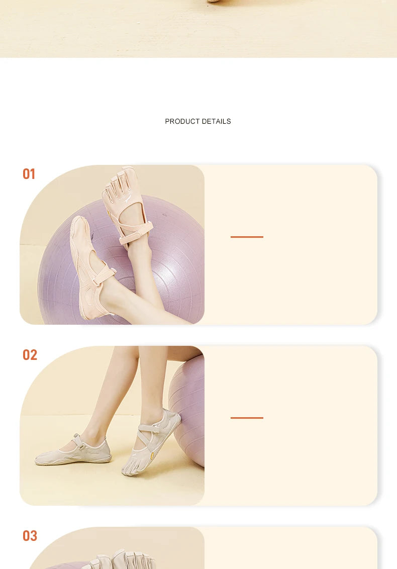Non-Slip Five Toe Shoes for Women, GallonShark Flexible Barefoot Footwear with Strap for Dance & Gym