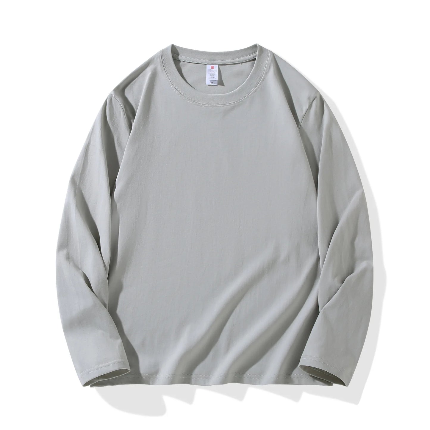 Cotton 100% Long-sleeved Men's T Shirt MRMT 2025 Brand New Round-collar Solid-color Men T-shirt for Male Tshirt Man Tops Tees