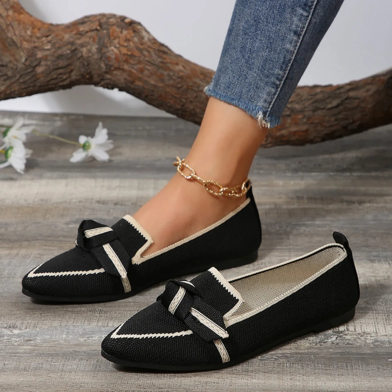 2024 Women Flats Walking Shoes Pointed Top Solid Color Loafers Mesh Breathable Shoes Comfortable Women Sneakers Zapatos De Mujer