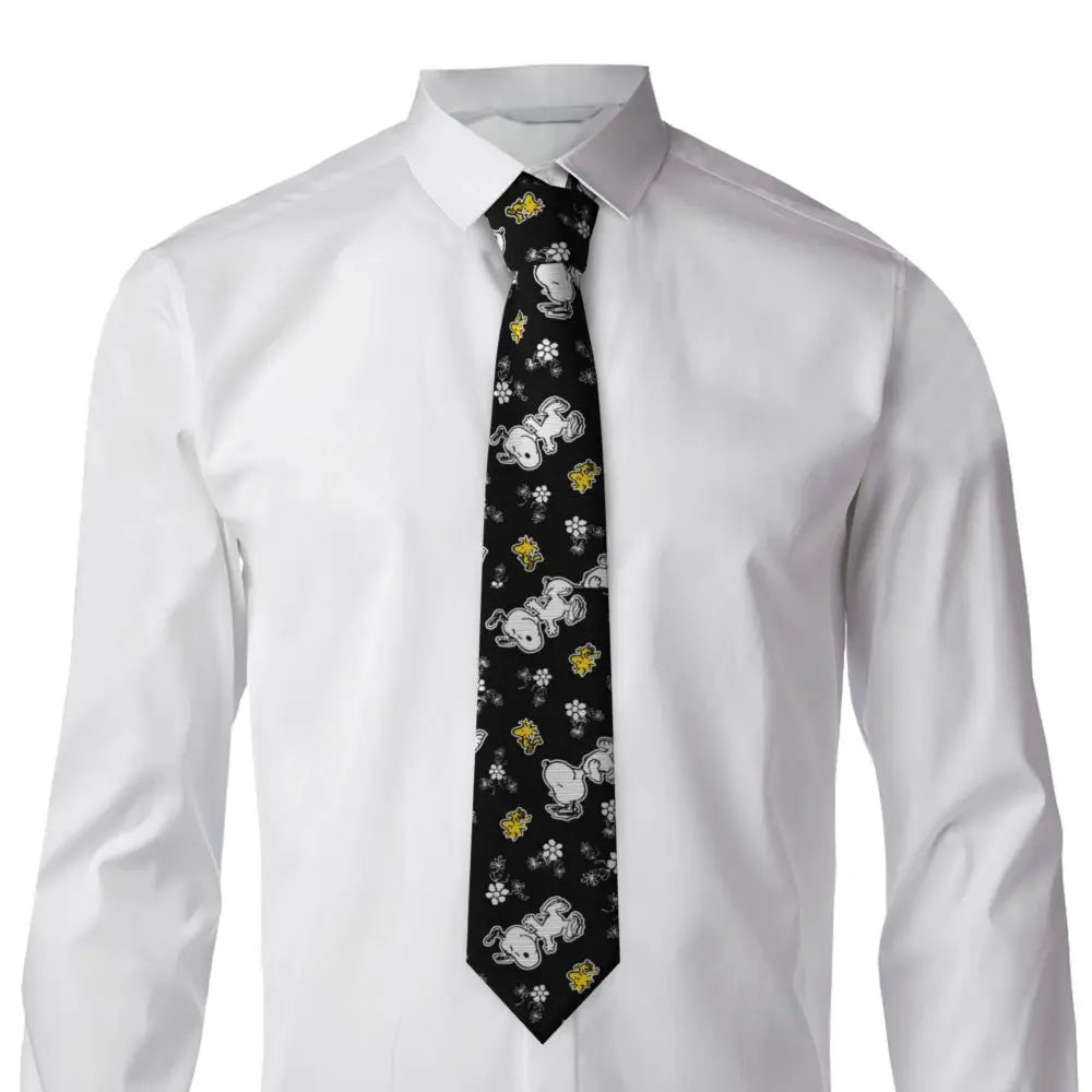 Snoopys & Woodstock Smile Giggle Laugh Neckties Silk 8 cm Neck Tie for Mens Shirt Accessories Cravat Wedding Accessories Office