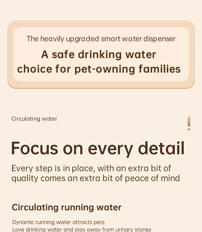 Pet water dispenser, intelligent water feeder, circulating fresh water, purified water filtration, cat and dog water dispenser
