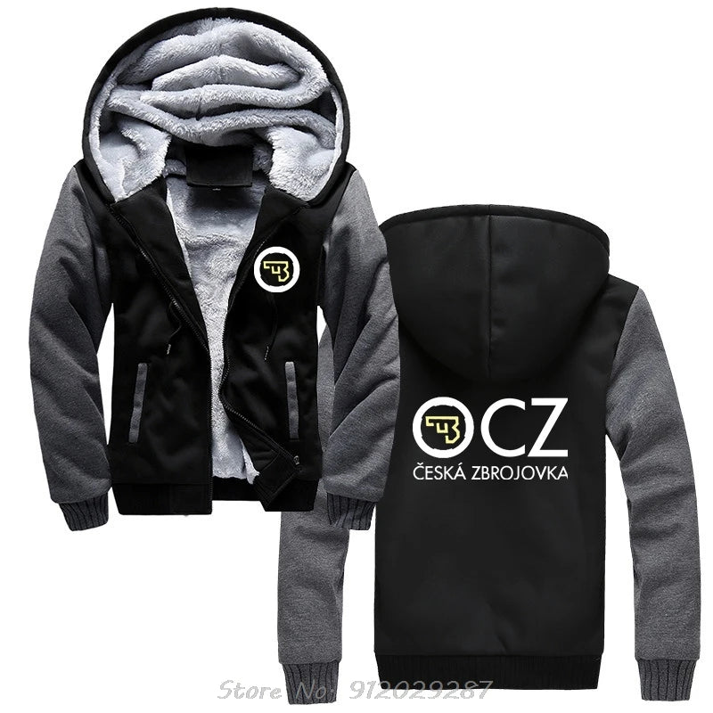 CZ Ceska Zbrojovka Czech Firearms Hoodie Men Hoody Cotton Jacket Zip Up Hoodies Men's Clothing Winter Coats Casual Streetwear
