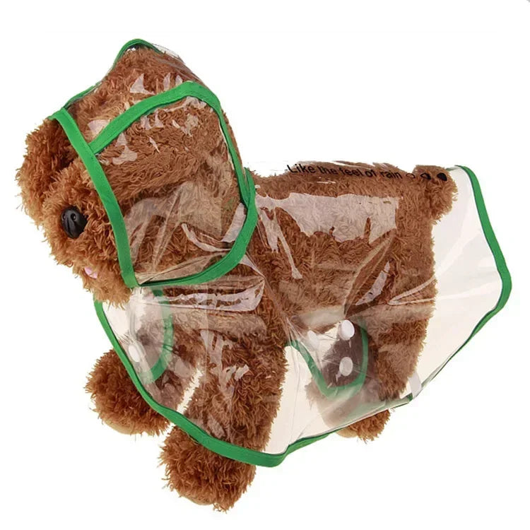 Pet Dog Puppy Transparent Rainwear Raincoat Pet Hooded Waterproof Jacket Clothes