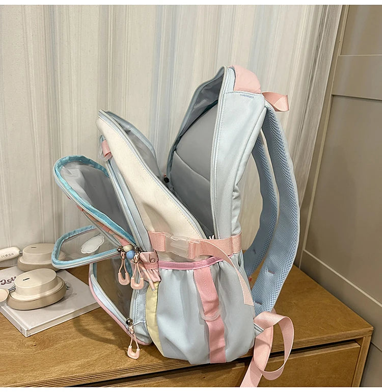 Large Capacity Children's School Bag Set for Girls Primary And Middle School Double Shoulder Backpack Sweet College Style