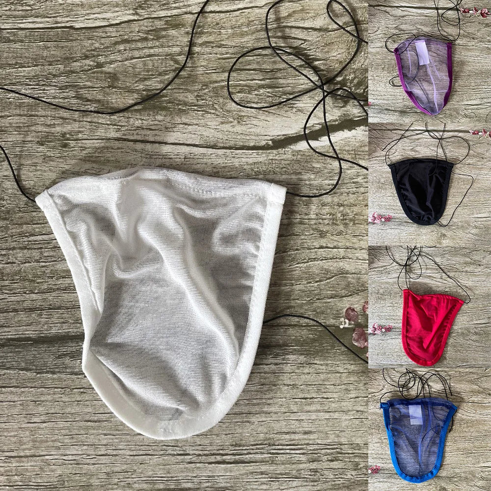 Thongs Men Underwear Lace Up Mens Nylon+Mesh One Size Pouch Sexy Soft Ultra-thin Underpants Breathable Fashion