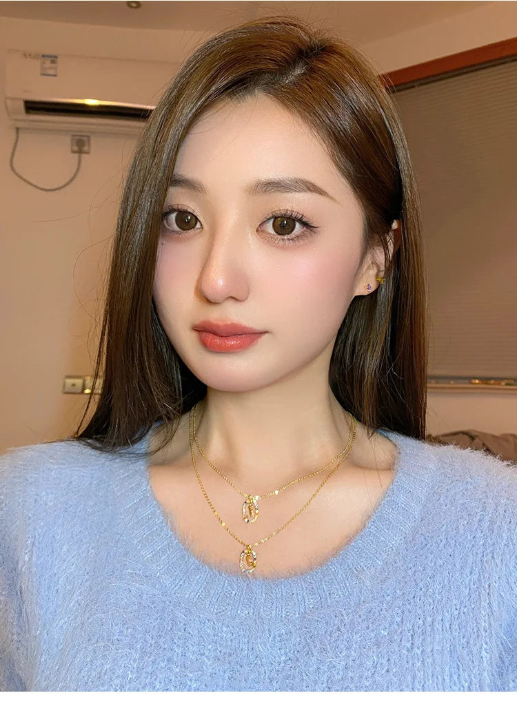925 Sterling Silver Gold Letters A - Z Initial M S C K Alphabet Pendente Long Chain Necklace Say My Name Fine Jewelry