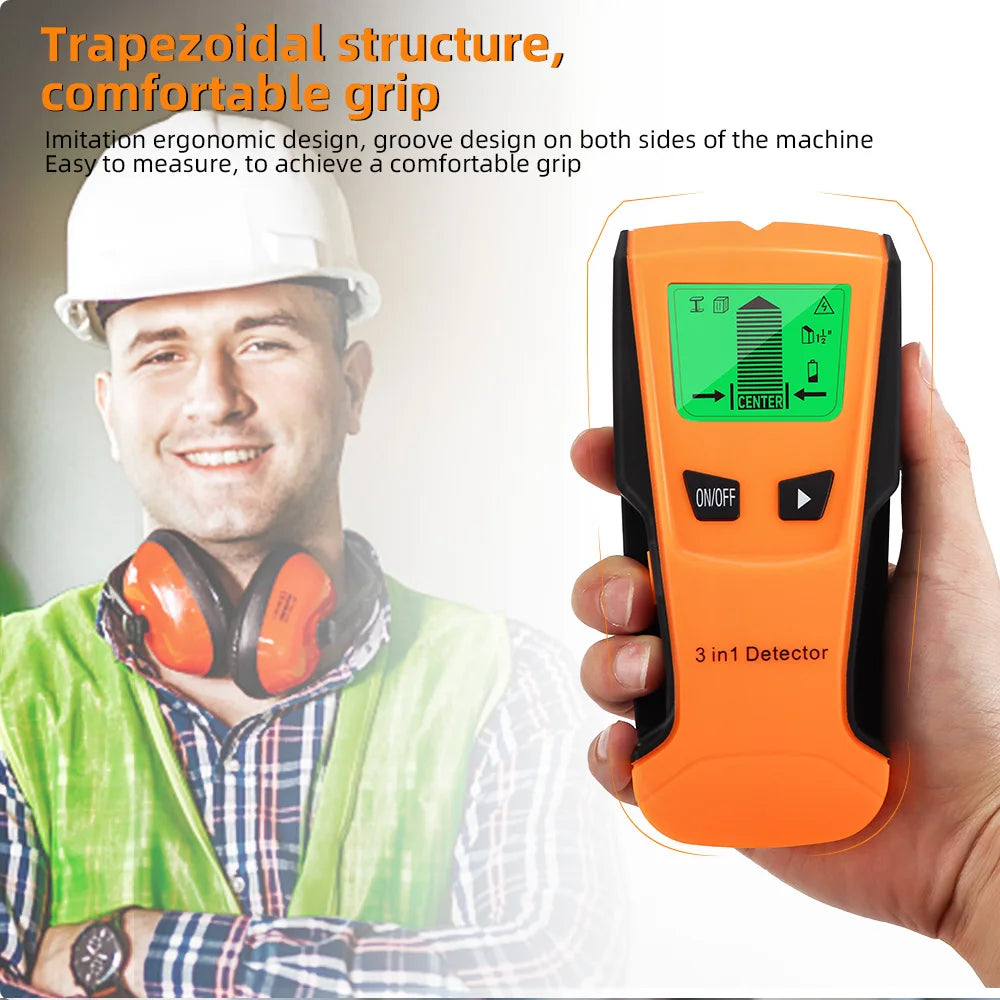 3 in 1 Wall Metal Detector Depth Professional Find Metal Wood Studs AC Voltage Live Wire Detect Wall Scanner Electric Box Finder
