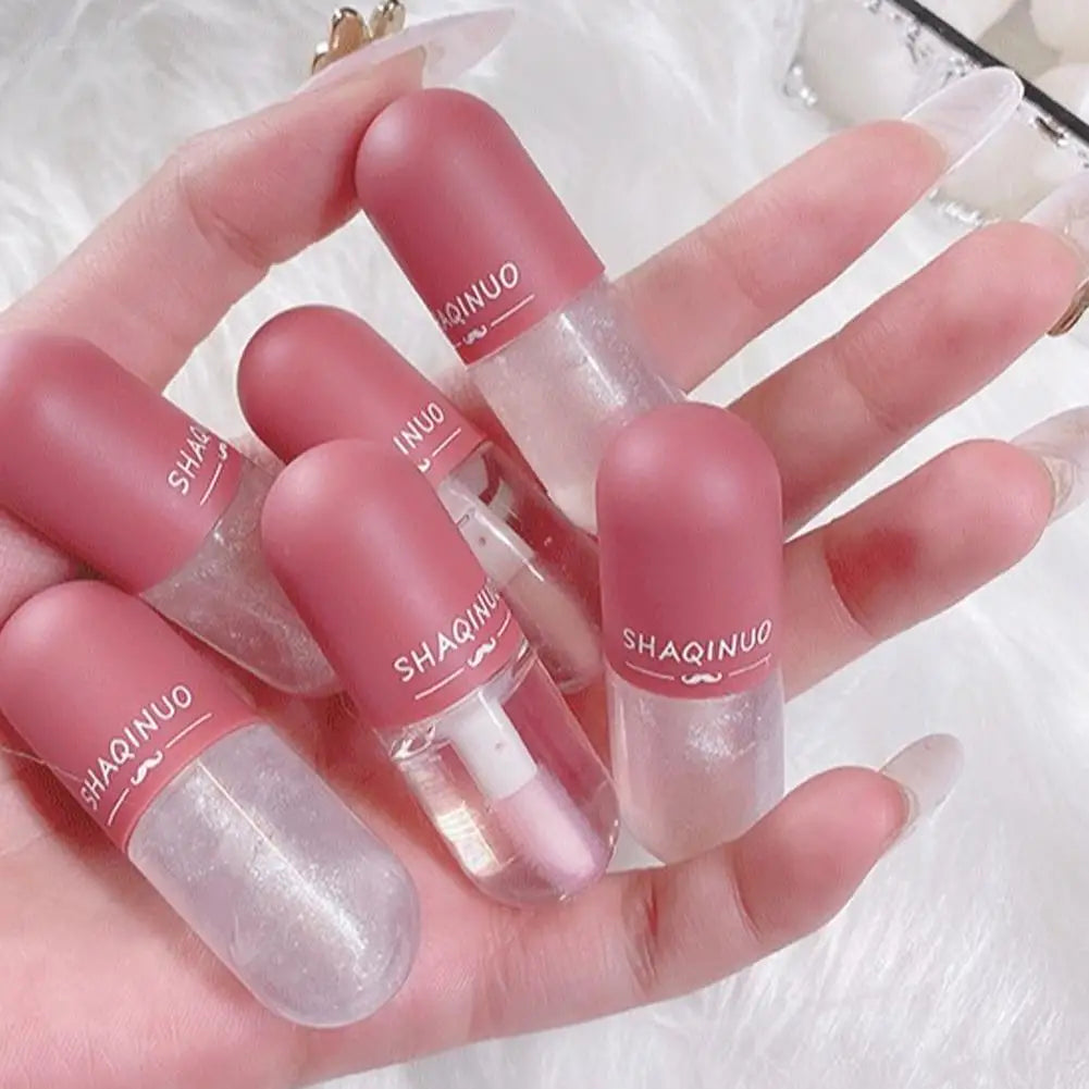 4Colors Lip Gloss Set Water-Gloss Lip Glaze, Moisturizing, Waterproof, Non-Stick Cup, High Pigment & Long-Lasting