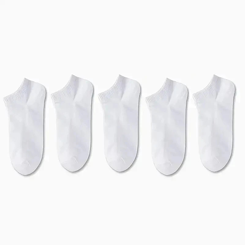 5/10 Pairs Men's  Boat Socks Business Sport Sweat Absorption Mature Summer Autumn Solid Color Non Pilling Versatile Ankle Socks