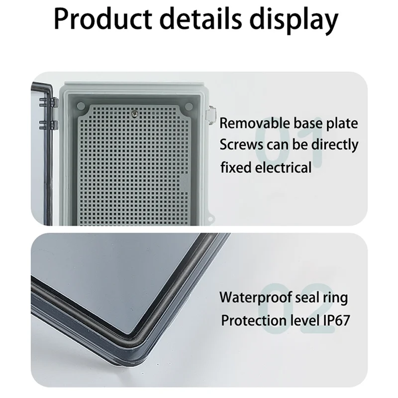 VELIF-ABS Outdoor Waterproof Juction Box Transparent Cover IP66 Electronic Instrument Case Power Distribution Enclosure
