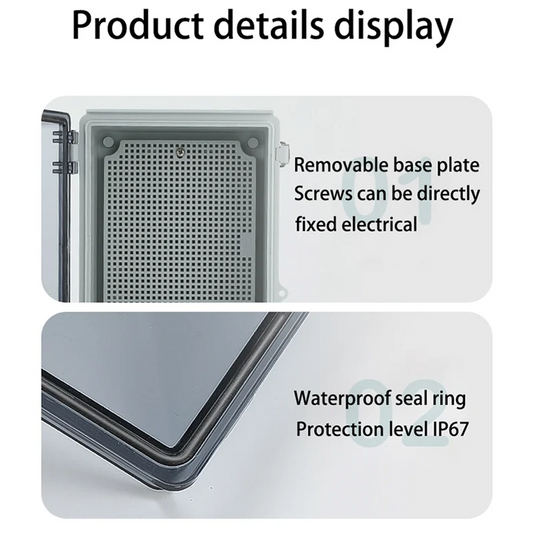 VELIF-ABS Outdoor Waterproof Juction Box Transparent Cover IP66 Electronic Instrument Case Power Distribution Enclosure