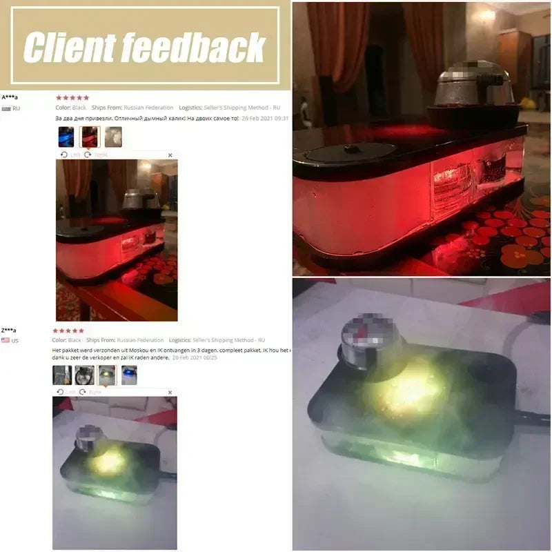 Acrylic Hookah with LED Light Shisha Box Nargile Sheesha Narguile Chicha Cachimbas Water Pipe Shisha Hookah Set Accessory