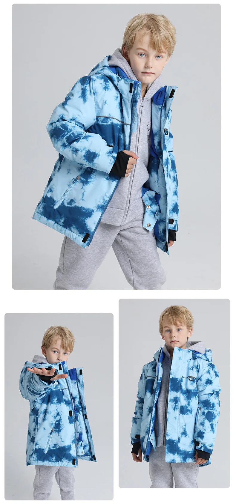 Winter Ski Jackets Children Waterproof Thickening Snowboarding Jackets Boys Thermal Coldproof Windproof Skiing Clothes Coats