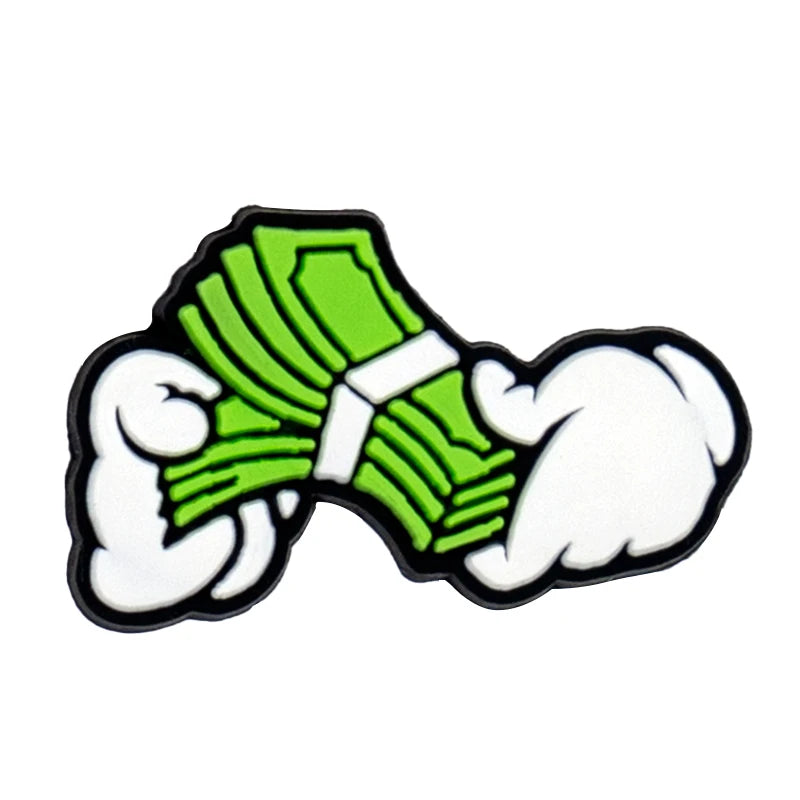 1/20 PCS Horse Racing Series Shoe Charms Dollor Horseshoe Shoe Accessories Pins for Clog fir Women Men Shoe Decoration Cute GIft