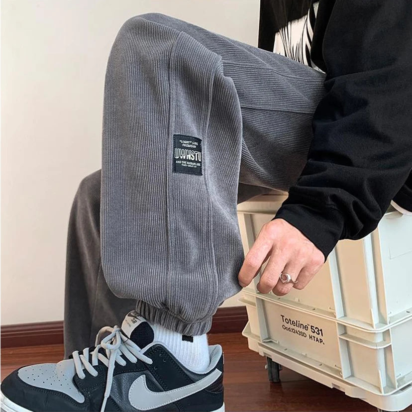 2025 New Men's Corduroy Casual Pants Autumn Winter Wear Resistant Dirt Proof Loose Fit Sport Style Trousers for Working