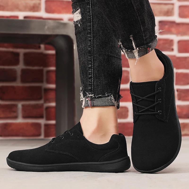 Barefoot Men's Sneakers With Wide Toe Nose Feet Minimalist Cow Suede Leather Upper Casual Man Shoes Footwear For Woman