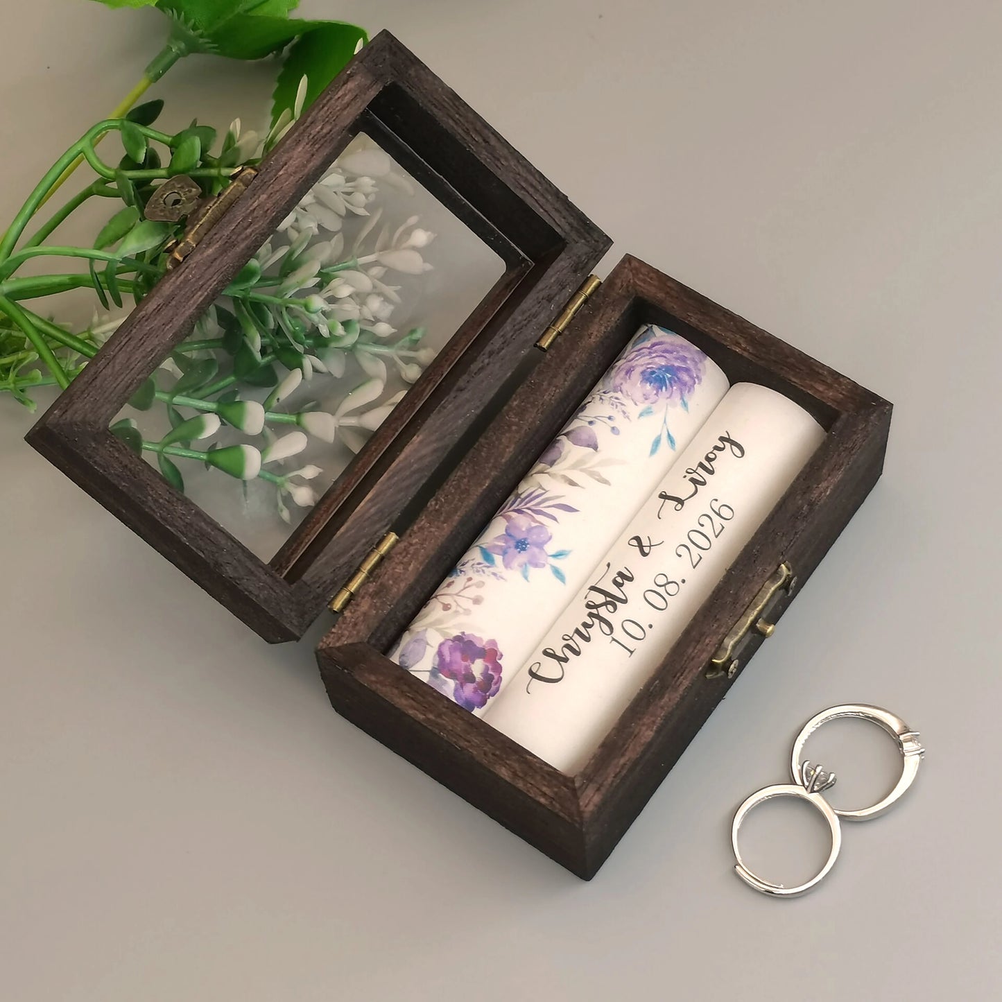 Personalized Wedding Ring Box Custom Wedding Ceremony Ring Box Custom Name Ring Box