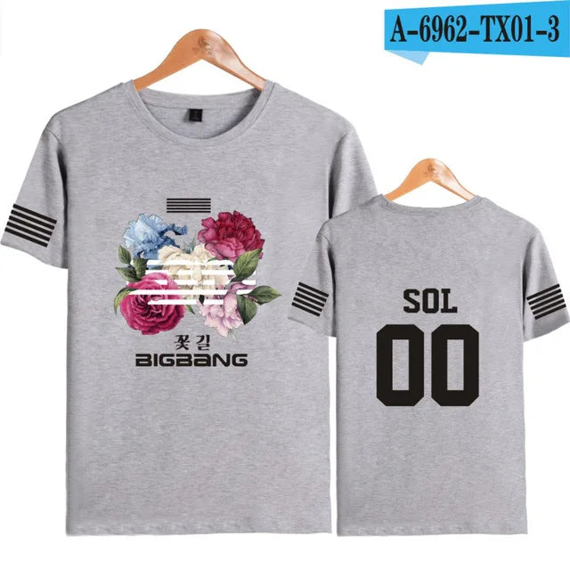 BIGBANG T Shirt Kpop G DRAGON T.O.P T Shirt Women Men Summer Short Sleeve Tee Korean Popular Fashion Gdragon Clothes For Fans