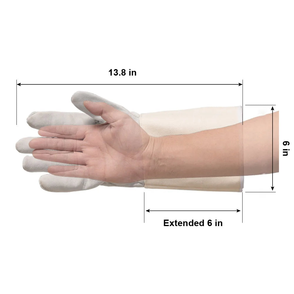 Welding Gloves Premium Hand Protection from Welder, Cutting, Torch Heat, Gauntlet Cuff, Tig Welder, Grilling Oven, Green Egg