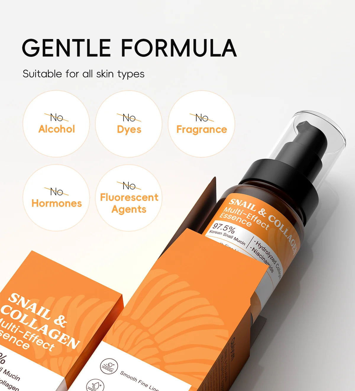 Quiyum 3 Step Set 97.5% Snail Mucin Collagen Hydrating Glowing Skin Korean Skincare