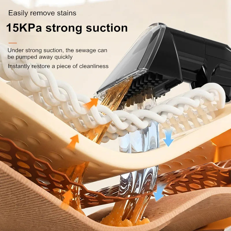 Handheld Fabric Steam Cleaner Multi-Purpose Upholstery Washer for Sofa, Curtain & Mattress 1500W High-Pressure Spray & Suction