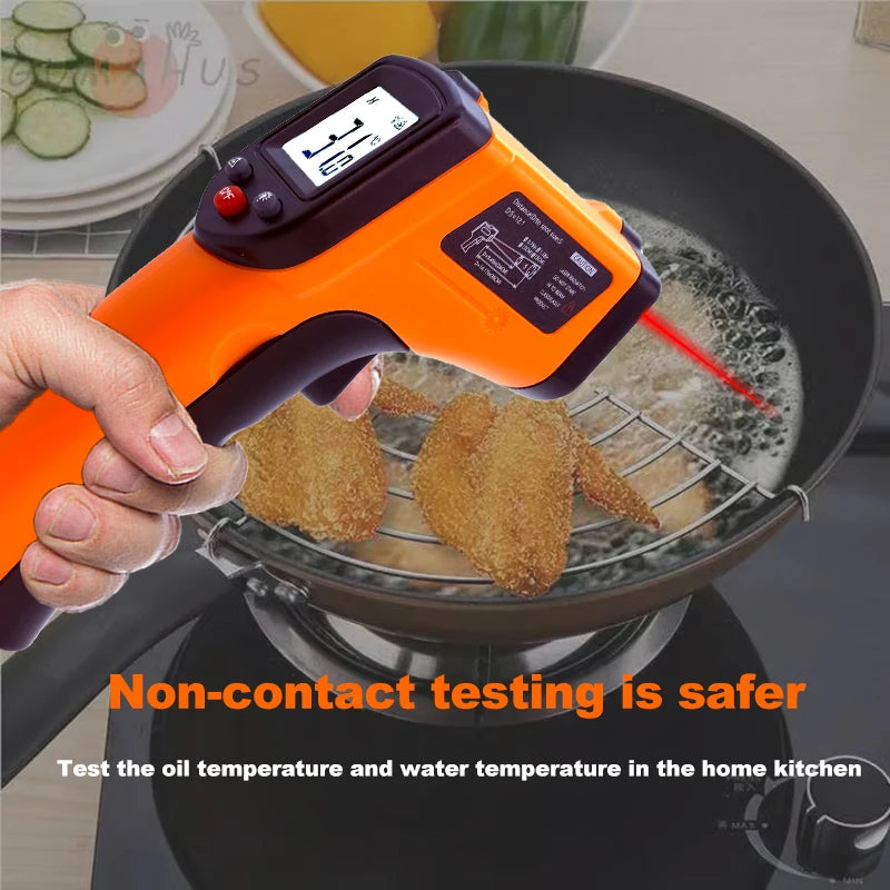 Laser Temperature Gun Infrared Thermometer Sensor Handheld Non-contact IR LCD Industrial Pyrometer Digital BBQ thermometer400 °C