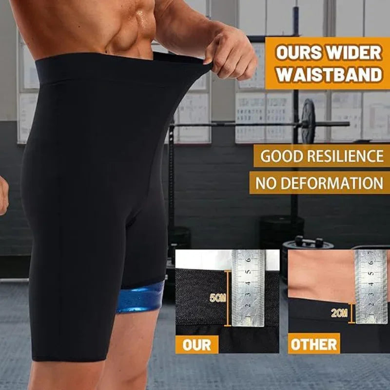 Sweat Pants Men's High Waist Waist Abdominal Pants Fitness Pants Running Sports Heat Gathering Sweat Pants Shorts Sweat Pants