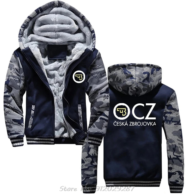 CZ Ceska Zbrojovka Czech Firearms Hoodie Men Hoody Cotton Jacket Zip Up Hoodies Men's Clothing Winter Coats Casual Streetwear