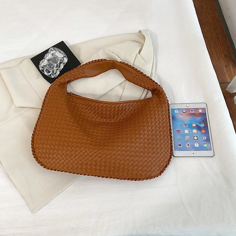 Woven Tote Bag for Women Large Woven Handbag Soft Leather Shoulder Bags Work Shopper Travel Tote Bags Luxury brand Lady Satchel
