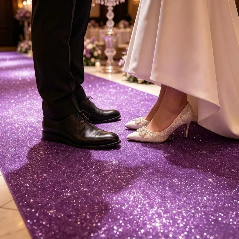 Purple Carpets Are Used To Decorate Wedding Passages, Indoor and Outdoor Carpets, Holiday Celebrations and Parties.