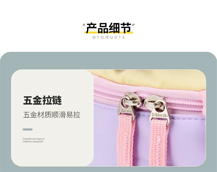 New Large-capacity Backpack Children Kindergarten Backpack Boys Girls Kids Load-reducing Color-blocking Double-shoulder Bag