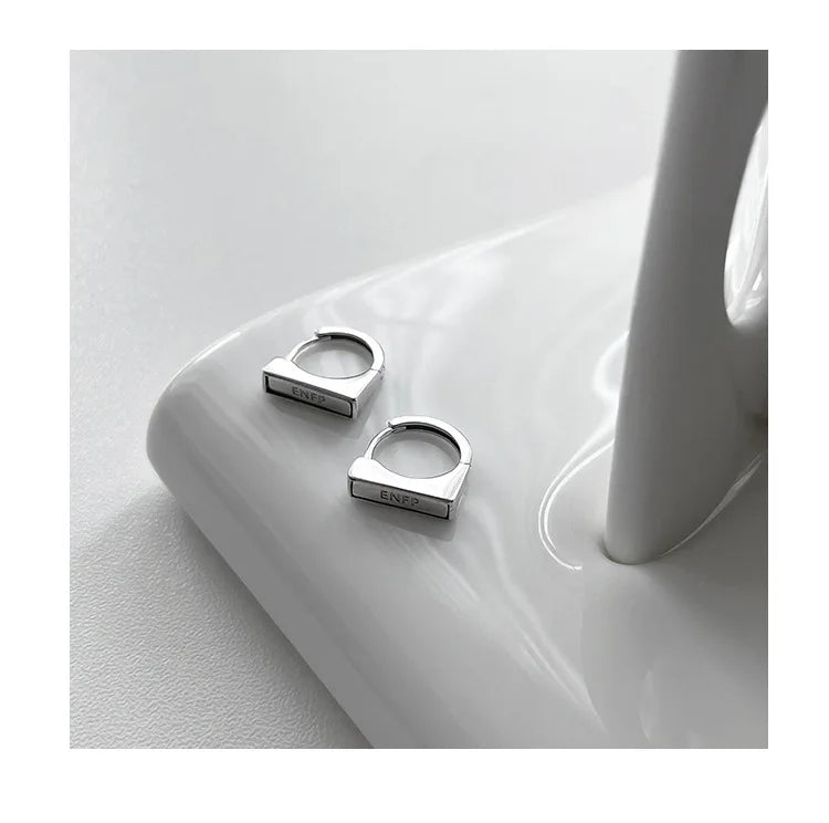 Sterling Silver Earrings Sophisticated Personality High End Exquisite Simple Elegant Letter Shaped Ear Accessories for Women