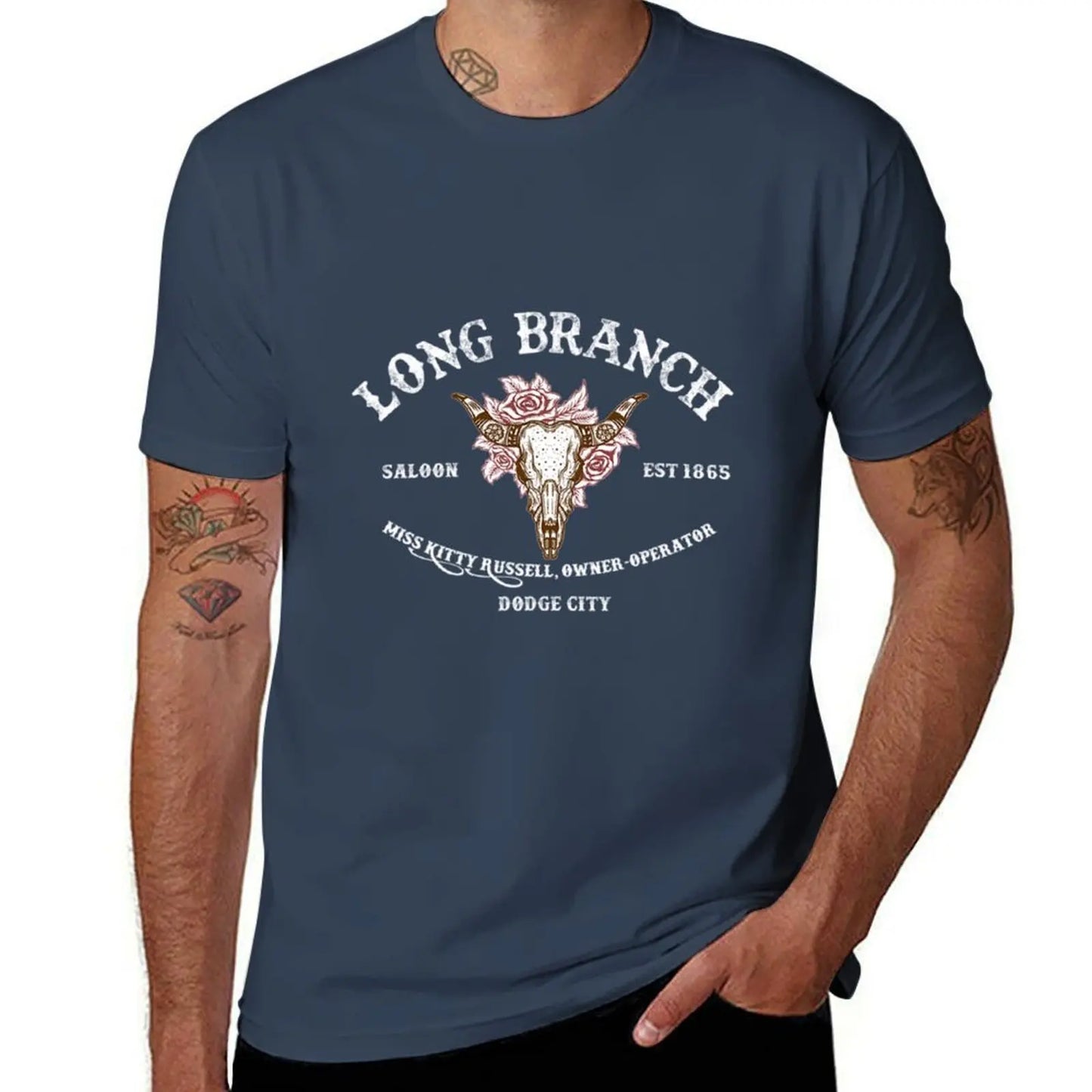 Long cotton shirts summer shirts man t T-Shirt Gunsmoke t T-Shirt Branch men 100% Saloon casual t for man shirt