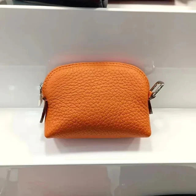 Genuine Leather Woman Coin Purse Luxury Fashion Custom Letter Pouch Mini Key Wallet Luxury Design Earphone Storage Cosmetic Bag