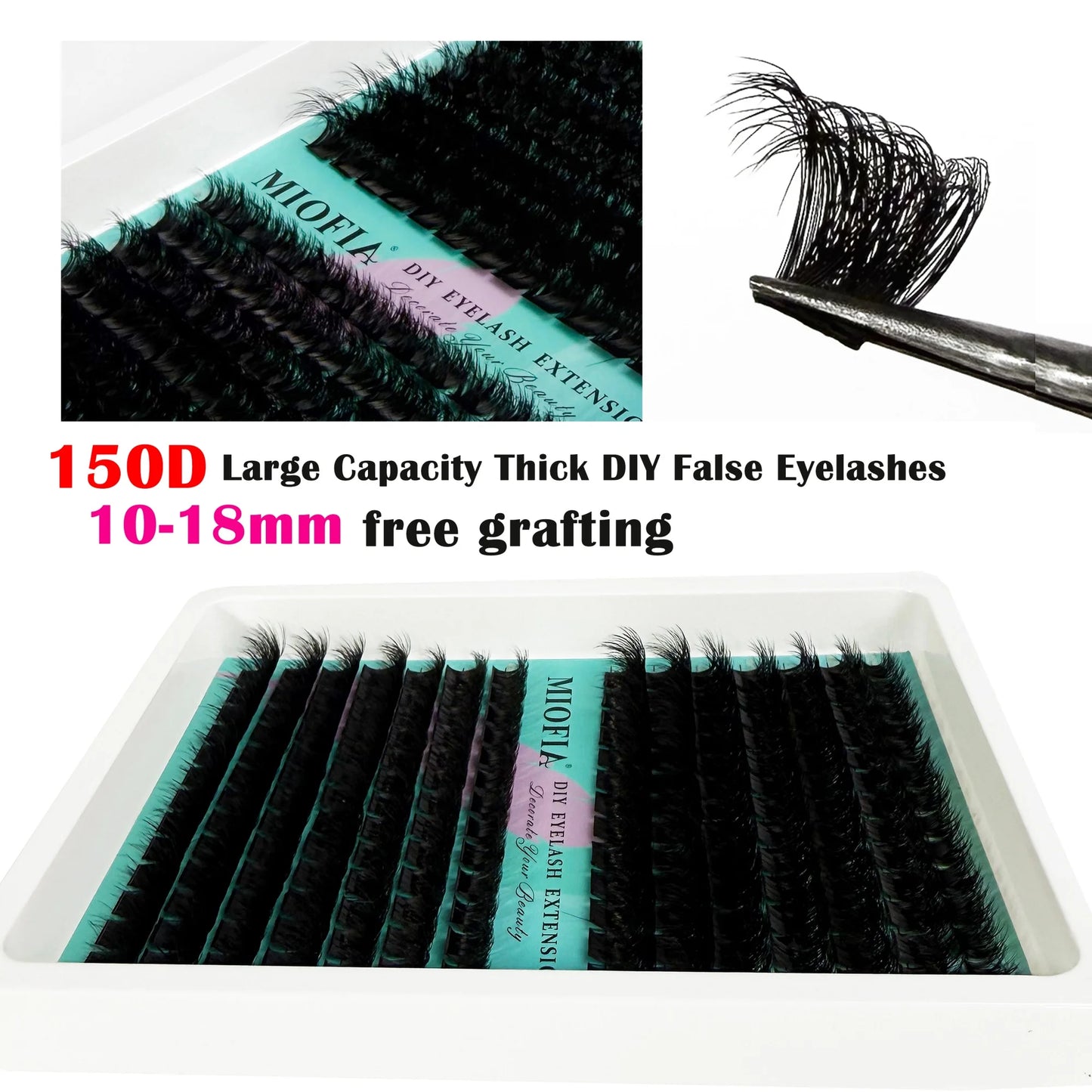 150D/100D/80D/50D Mink Eyelashes 1 Box/14 Rows Natural DIY Eyelash extension 3D Russia Individual Eyelash Cluster Lashes Cilia