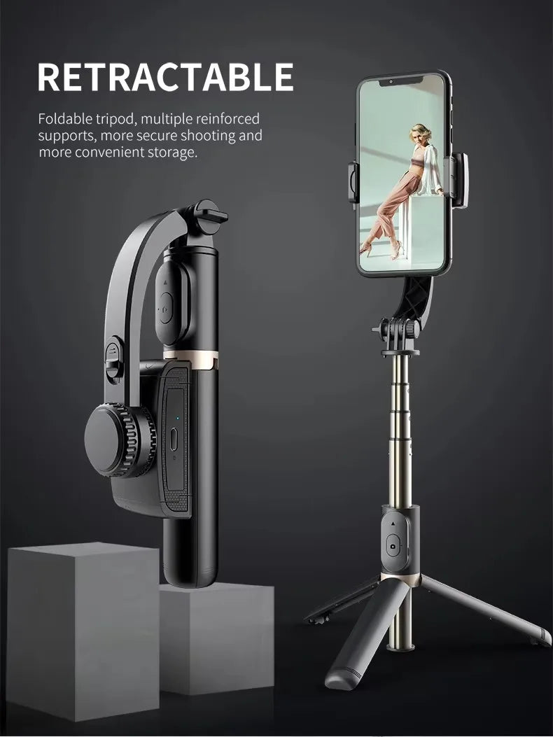 Gimbal Stabilizer for Smartphone,Selfie Stick Tripod with Remote Control Auto Balance 360° Rotation Phone Gimbal for Selfies