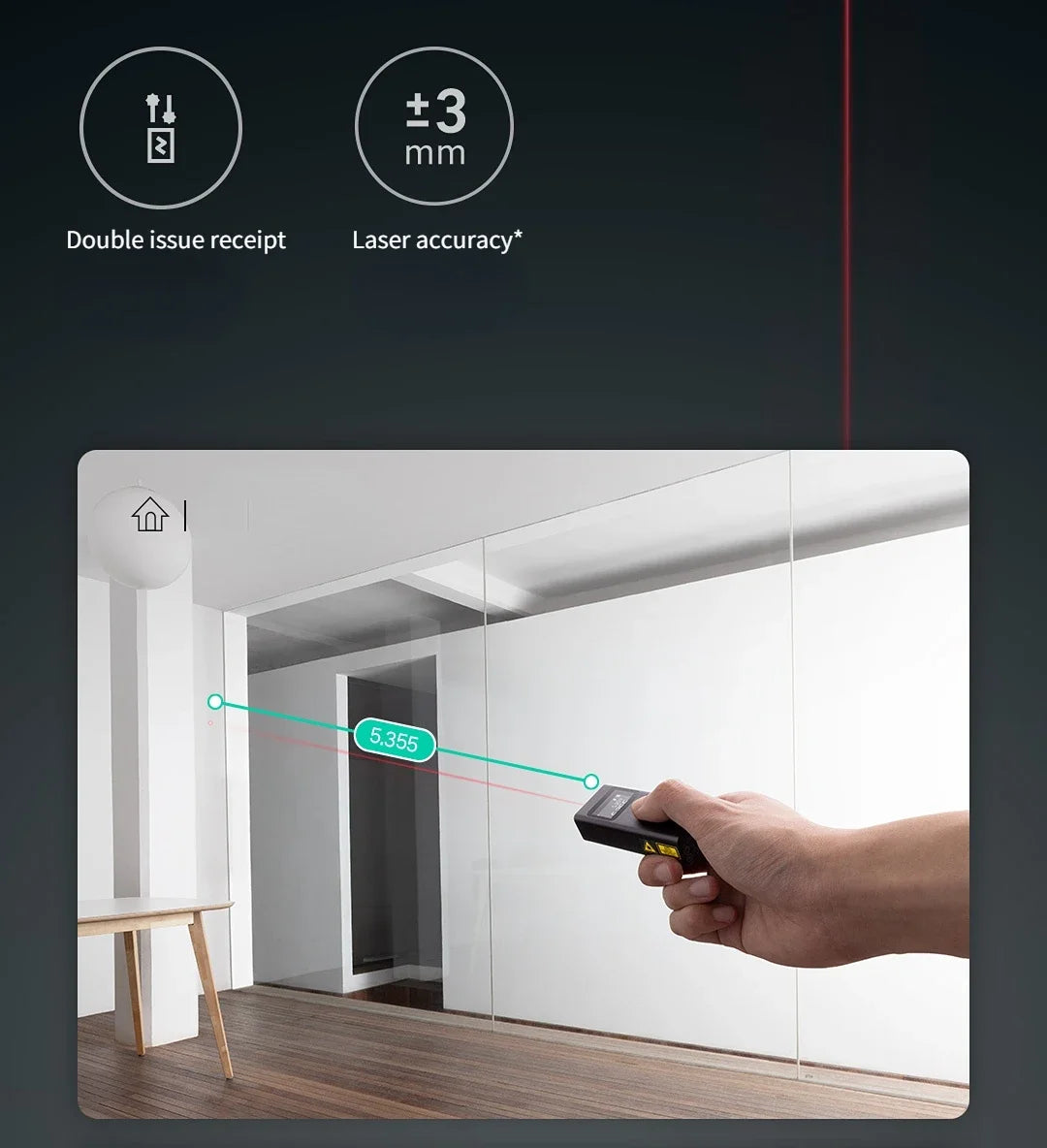 Xiaomi Mijia Smart Laser Rangefinder Real Time Distance Meter LCD Display Laser Range Finder Tape Measure Work with Mijia APP
