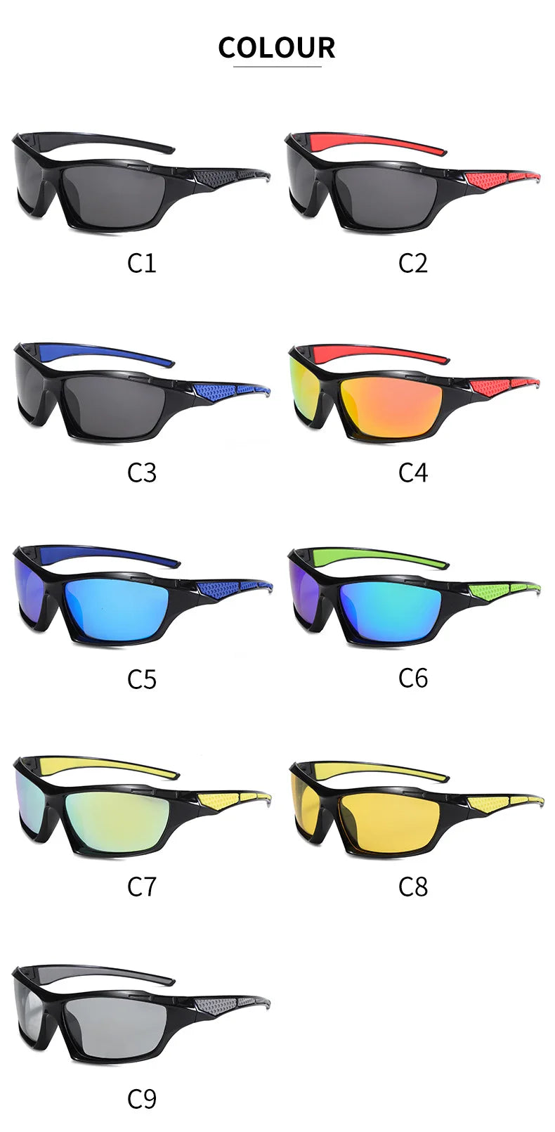 Outdoor cycling Polarized Sunglasses Men Frame Sport Sun Glasses Driver Retro Goggles eyewear go fishing Cool UV400 Anti-Glare