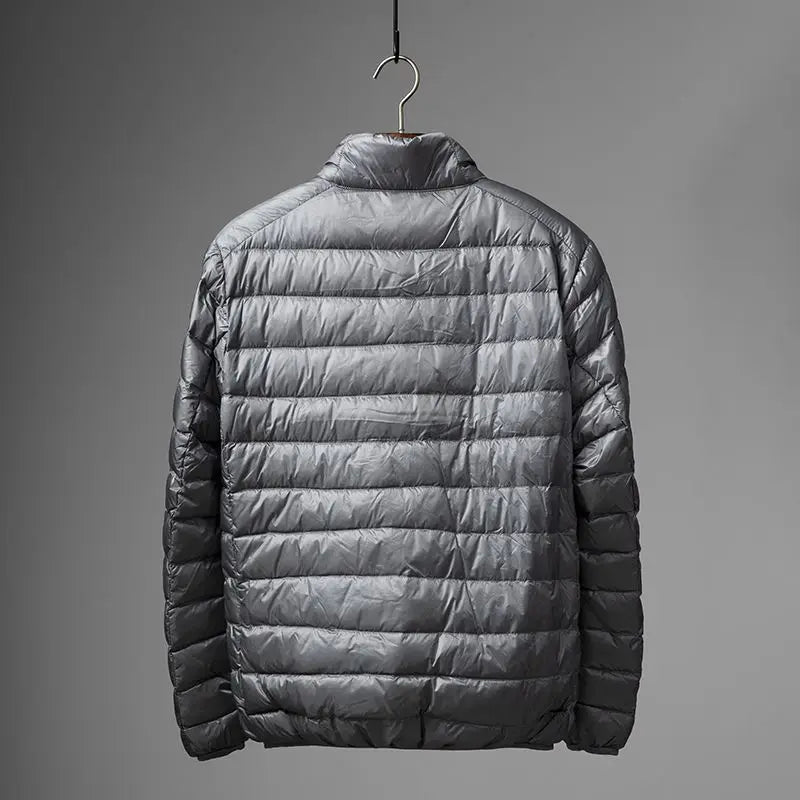 Portable Lightweight Short down Jacket for Men Autumn Winter Cotton Padded Stand Collar Casual Warm Elderly Friendly Outerwear
