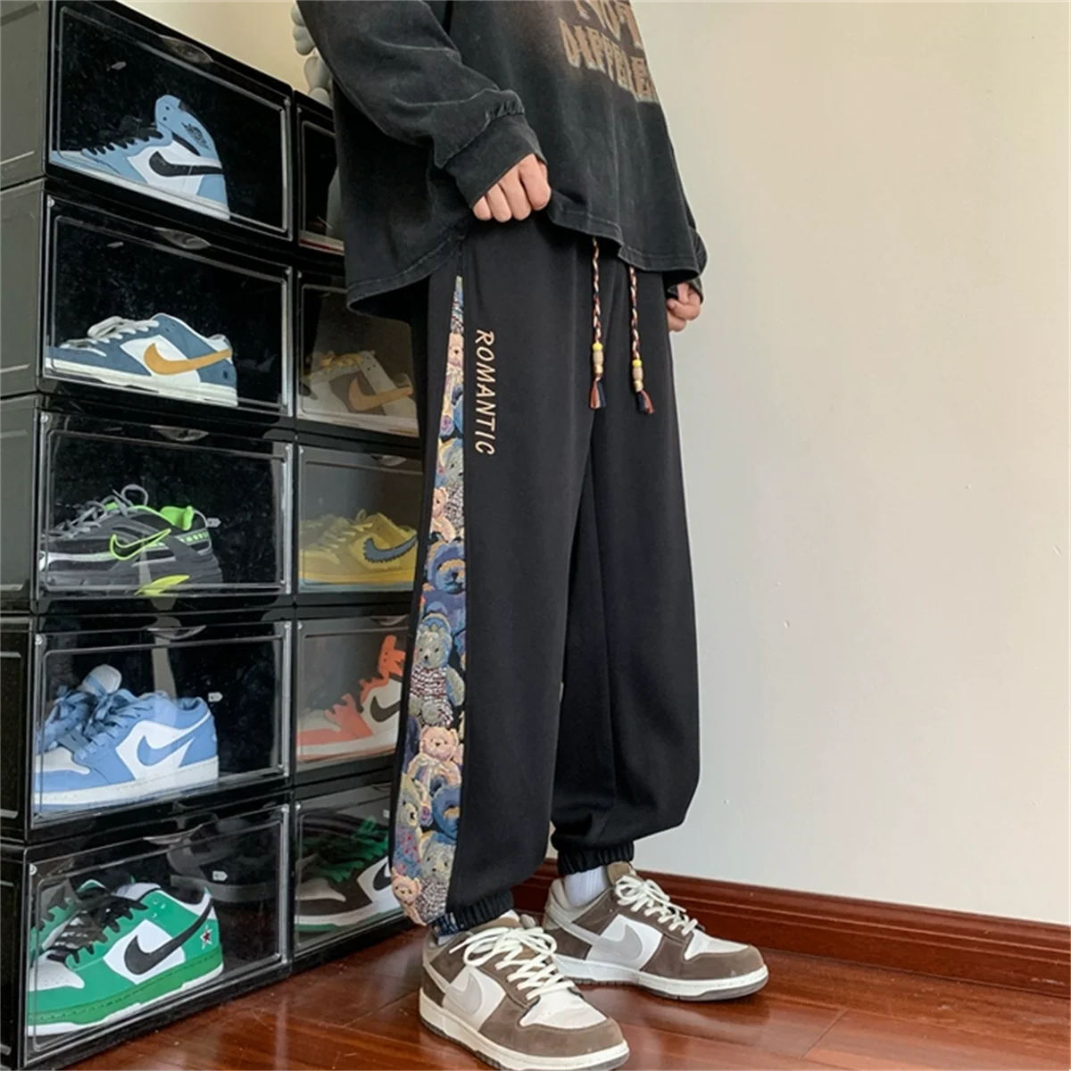 Men's Summer dressing Retro Casual Pants New Fashion Trends Versatile Loose Straight Trousers Men Casual Pant