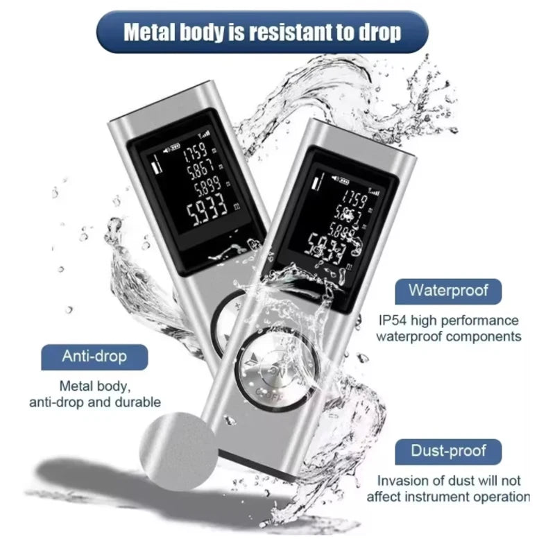 Mini Rangefinder Laser Distance Meter 40M 60M Rechargeable Digital Range Finder Area Volume Multi-angel Laser Measuring Tool