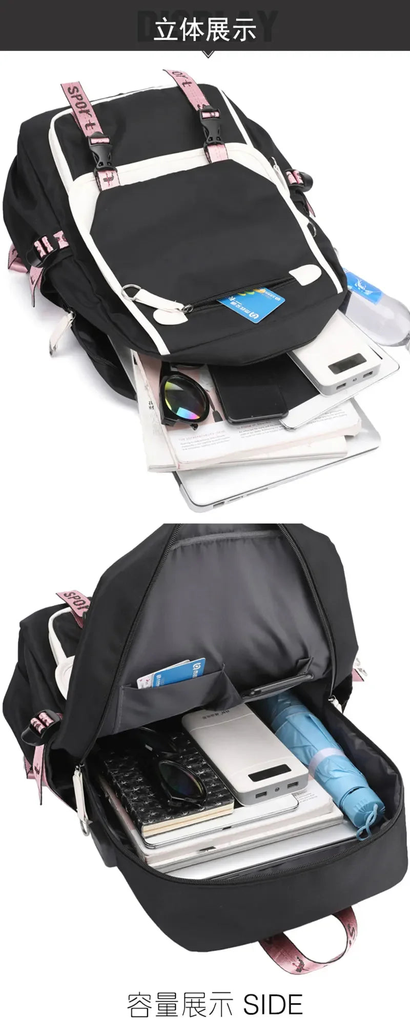School Bags for Teenage Girls The Amazing World of Gumball Printed Students Bookbag Large Capacity Travel Bagpack with Usb Port