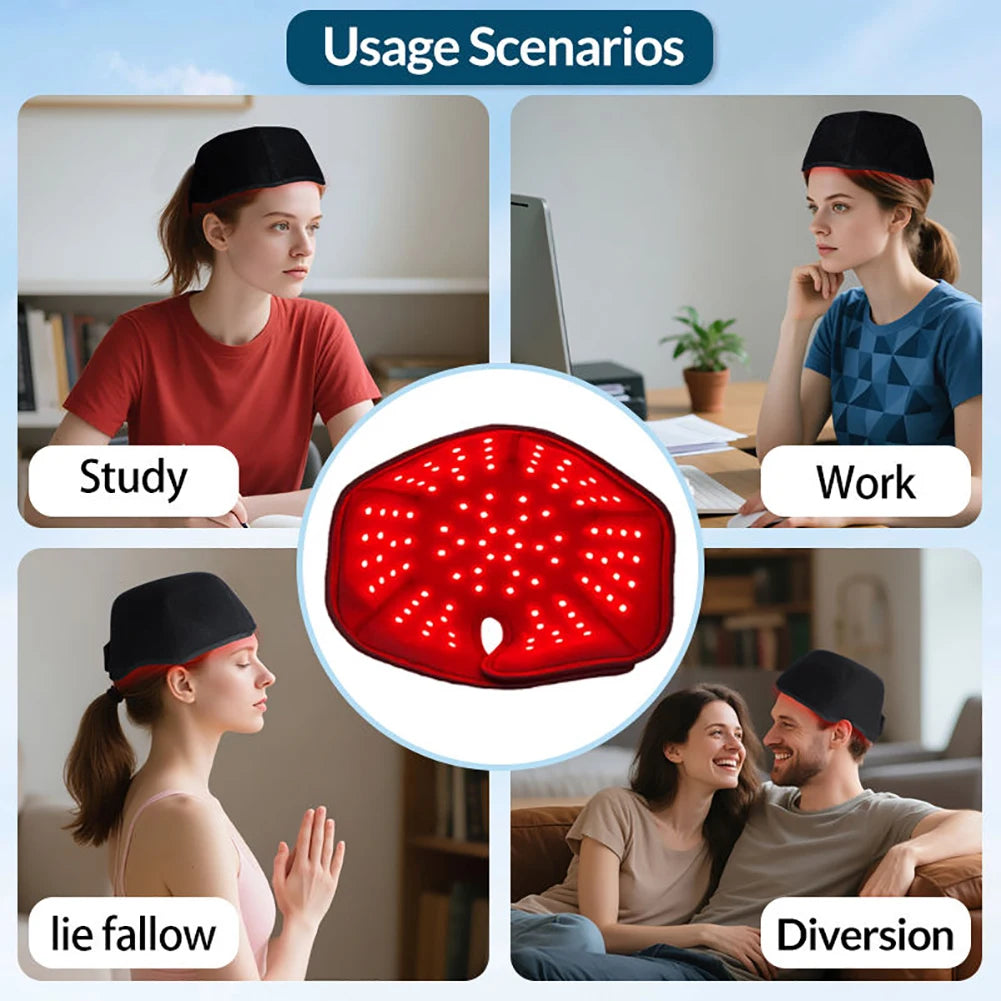 300Pcs Beams hair growth cap 650nm 850nm Red light Near Infrared 100pcs LED Light Hat Anti Hair Loss Relax scalp Massager Device