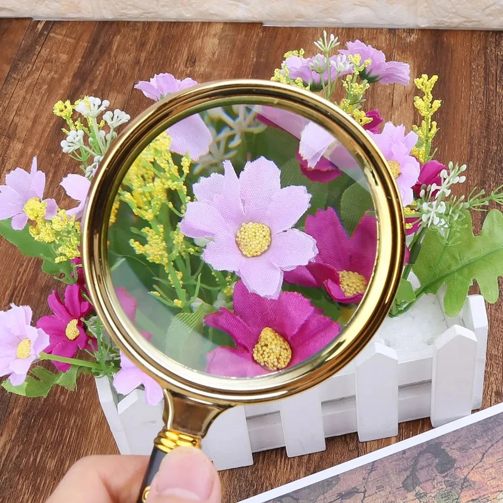 10X/8X/7X Magnifying Glass For Kids Seniors Handheld Reading Magnifier 60mm/70mm/80mm Magnifying Lens For Reading Science Nature